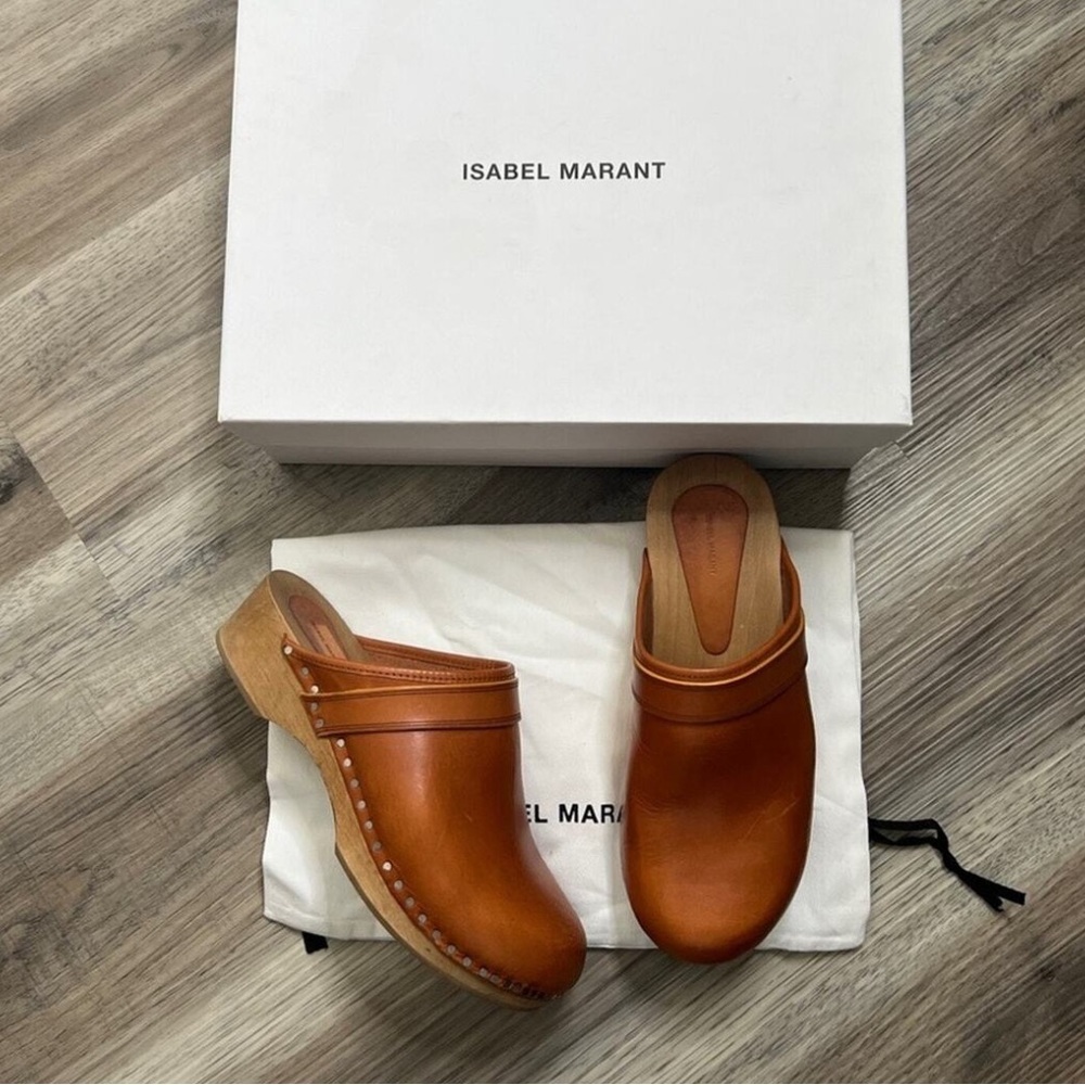 Isabel Marant Thalie Classic Clogs Shoes Natural Studded size 35 - Picture 4 of 16